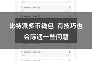 比特派多币钱包  有技巧也会际遇一些问题